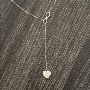 Moving Sale! Silver Infinity Opal Heart Pendant Necklace